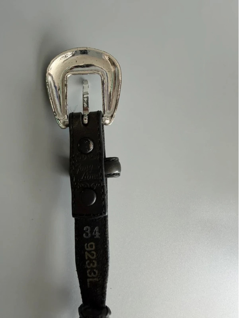 Real leather Tony Lama belt with silver details - stunning - Picture 5 of 8